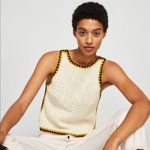 Mango Embroidered Sleeveless Top